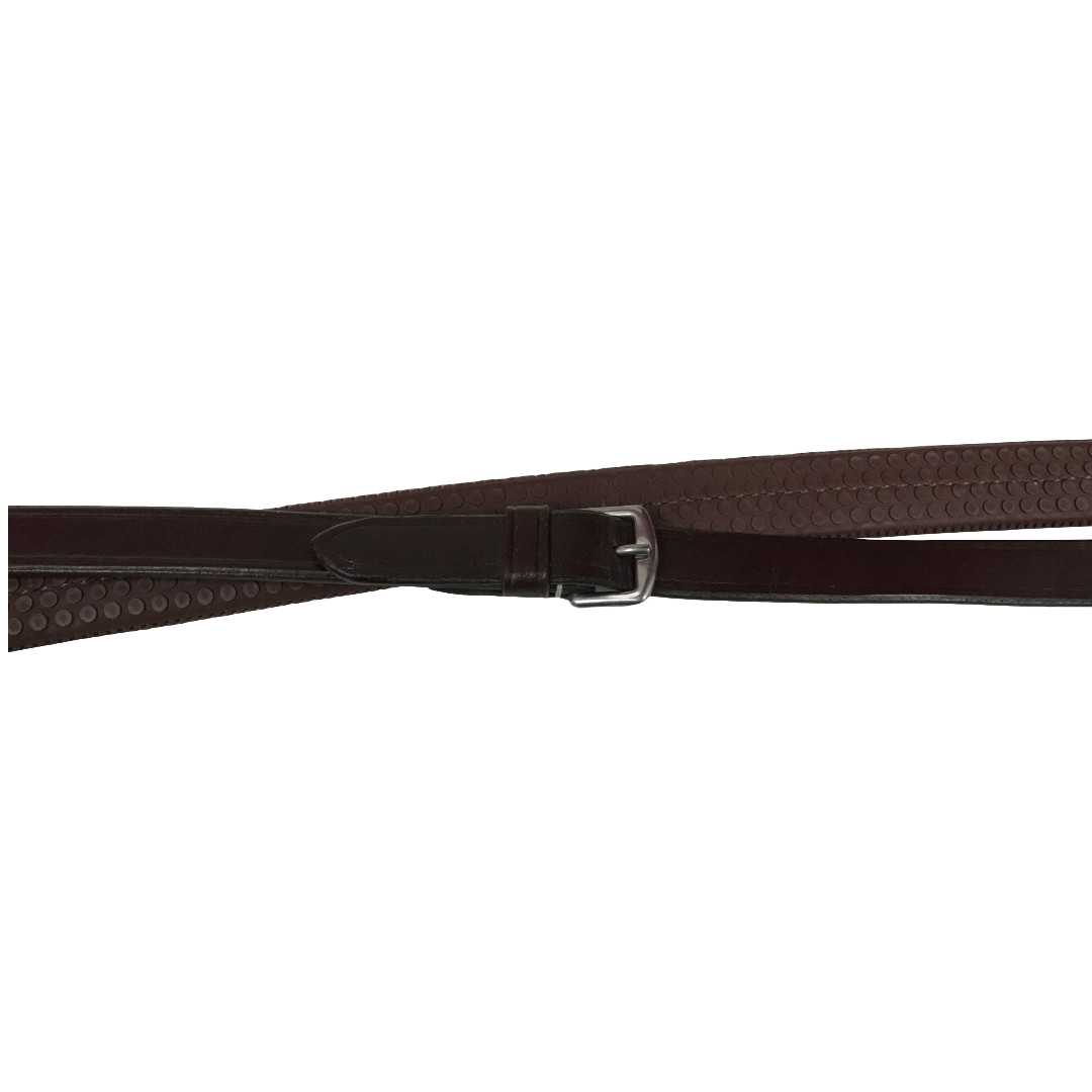 Macmillian Flat Rubber Reins with Buckles for English Bridles