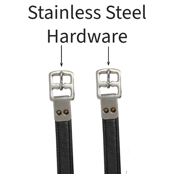Paris Tack Super Soft Riveted English Stirrup Leathers with Stainless Steel Hardware - 1