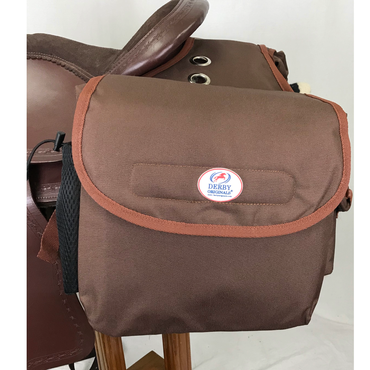 TAHOE PADDED TRIPLE LAYER NYLON SADDLE BAGS FOR TRAIL RIDING BROWN COLOR