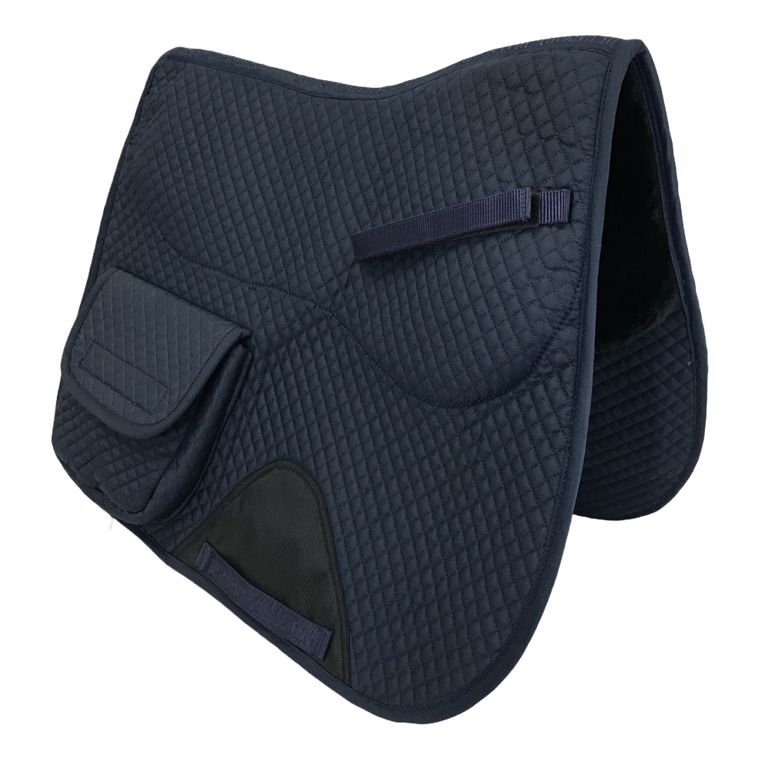 All Purpose English Saddle Pad with Pockets Half Fleece lined
