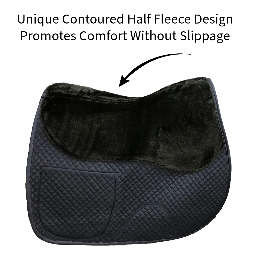 All Purpose English Saddle Pad with Pockets Half Fleece lined