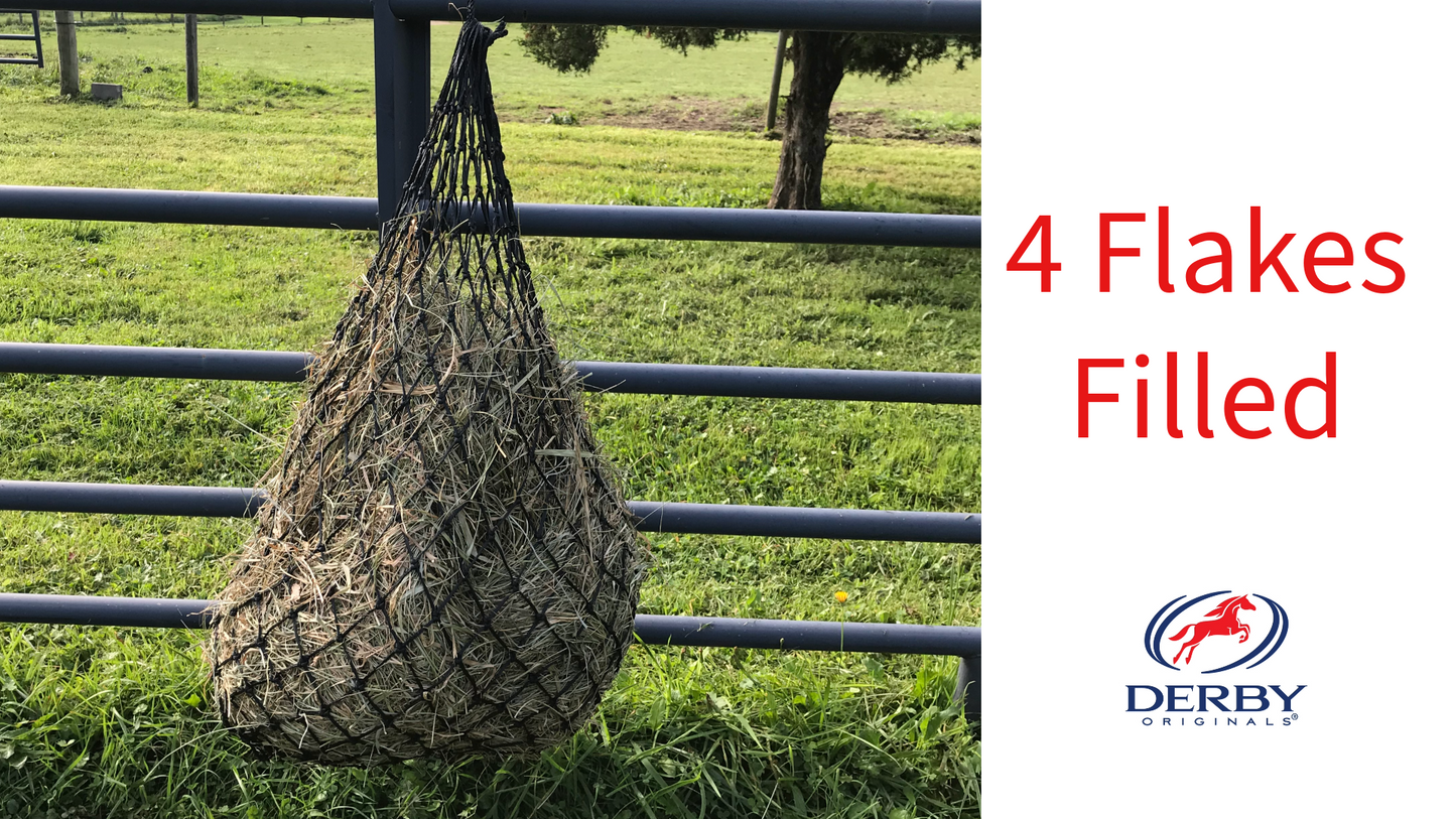 Derby Originals 42” Classic Slow Feed Hanging Hay Net for Horses 4 flakes