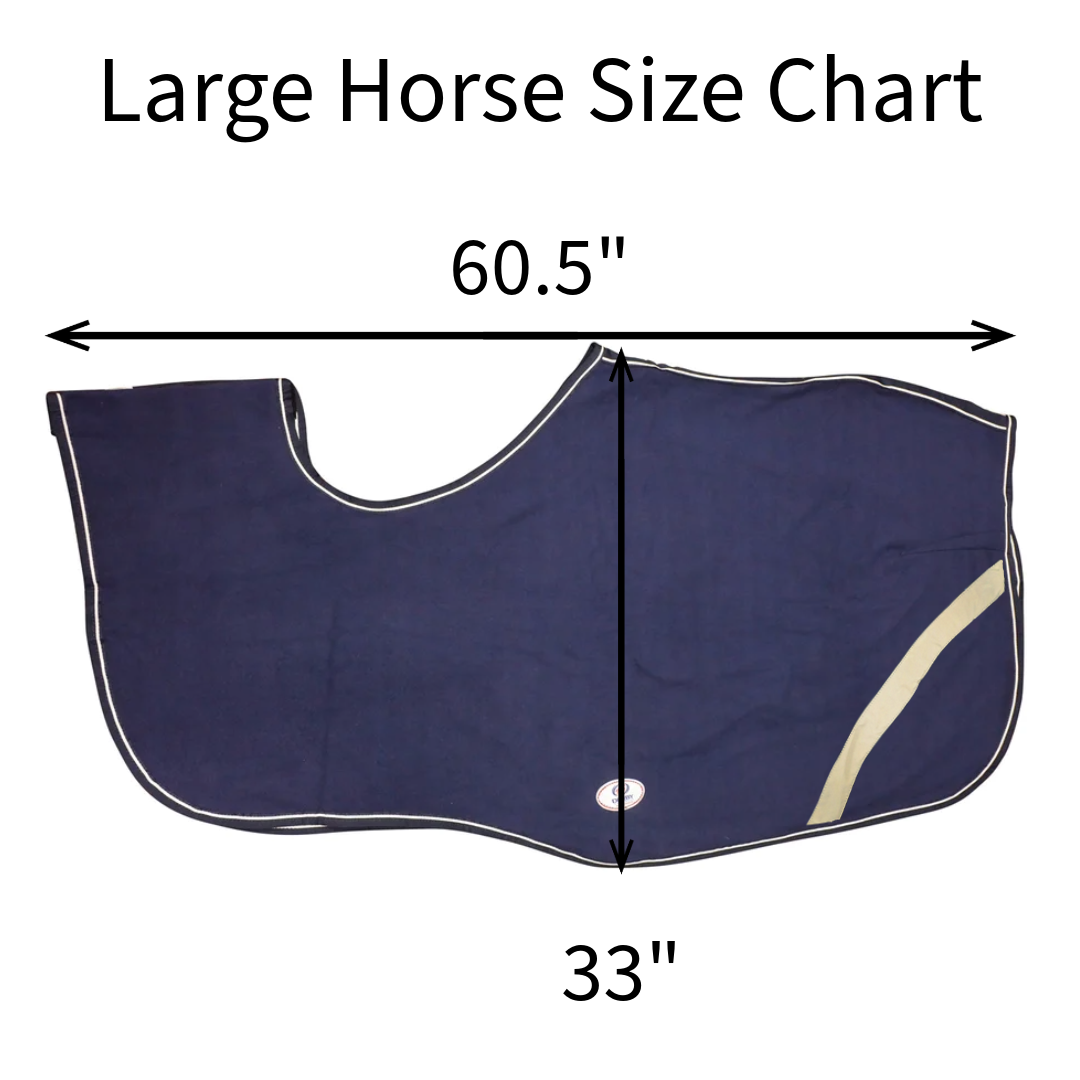 Derby Originals Classic Horse Polar Fleece Keyhole Quarter Sheet – Breathable, Moisture-Wicking, Reflective Exercise Rug with Contoured Fit, Tail Cord & Reflective Safety Strips
