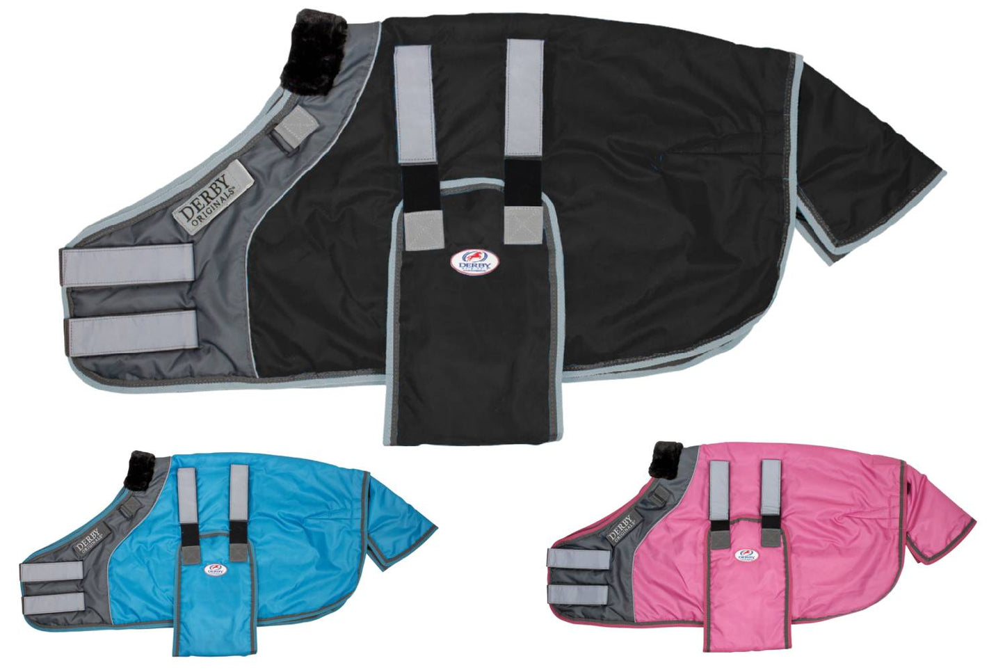 Derby Originals Reflective Safety No Hardware Foal & Mini Horse Winter Stable Blanket black