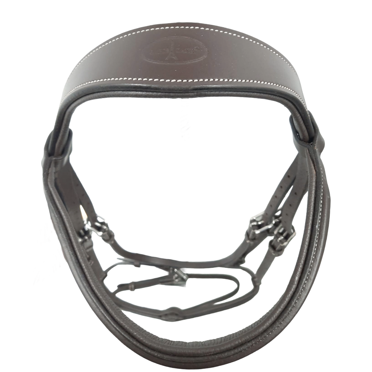Paris Tack Horse English Jumping Flash Bridle with Ergonomic Crownpiece, Anatomical Padded Snaffle Noseband, Fancy Stitched Raised Leather, Laced Reins Included, 1 Year Warranty