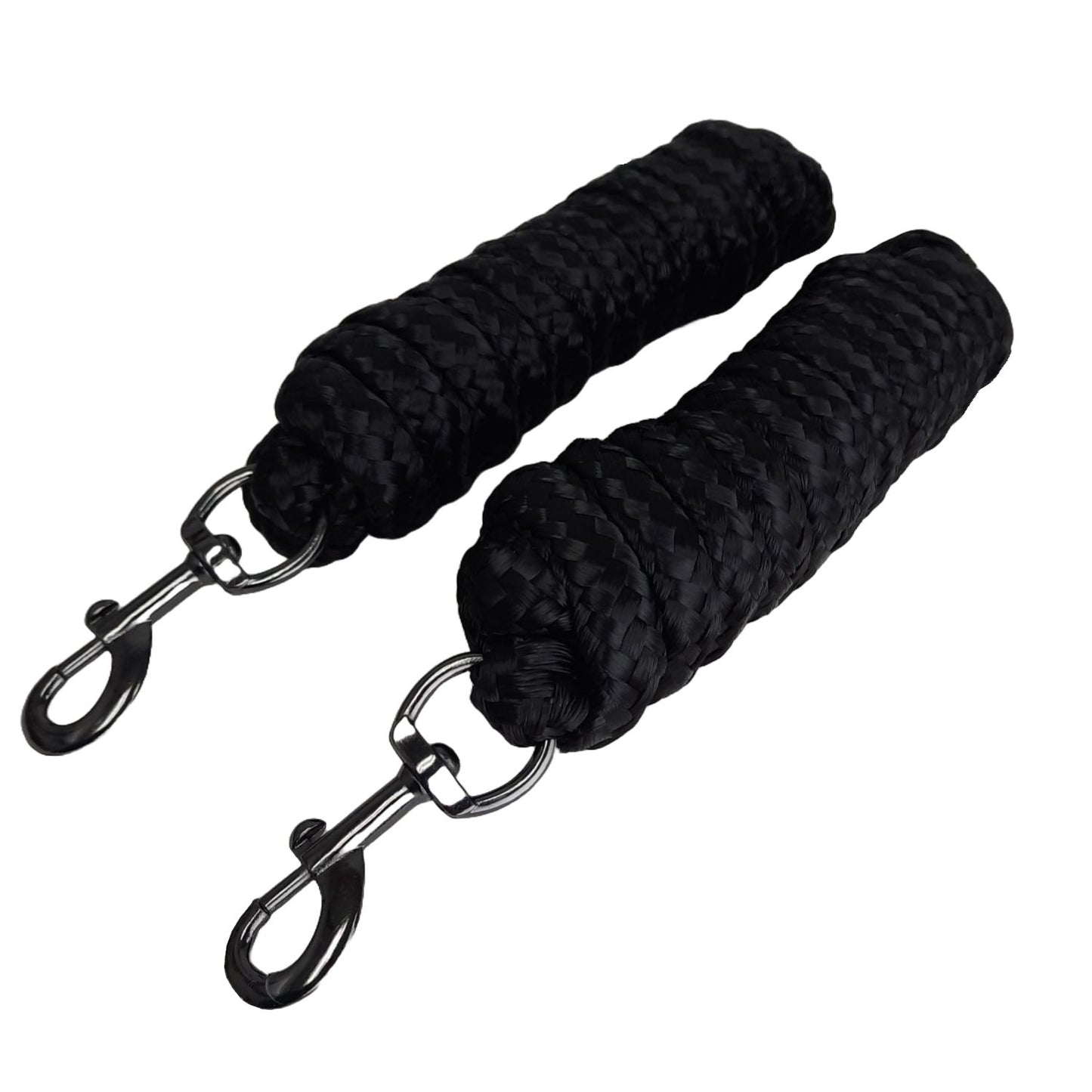 Derby Originals Set of 2 Braided Poly Lead Ropes Black Color