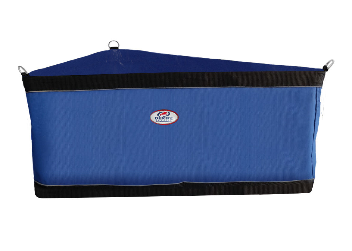 DERBY ORIGINALS HORSE CORNER HAY AND GRAIN FEEDER PATENTED WITH REINFORCED MESH BOTTOM FOR TRAILERS AND STALLS WITH REFLECTIVE CORNER