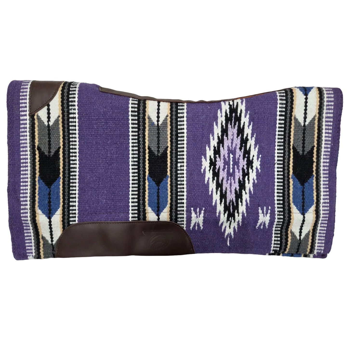 Tahoe Heritage Navajo and Arrows Design Contour Fit New Zealand Wool Western Saddle Pad with Memory Wool Felt 1" Thick Bottom and 34" X 38"