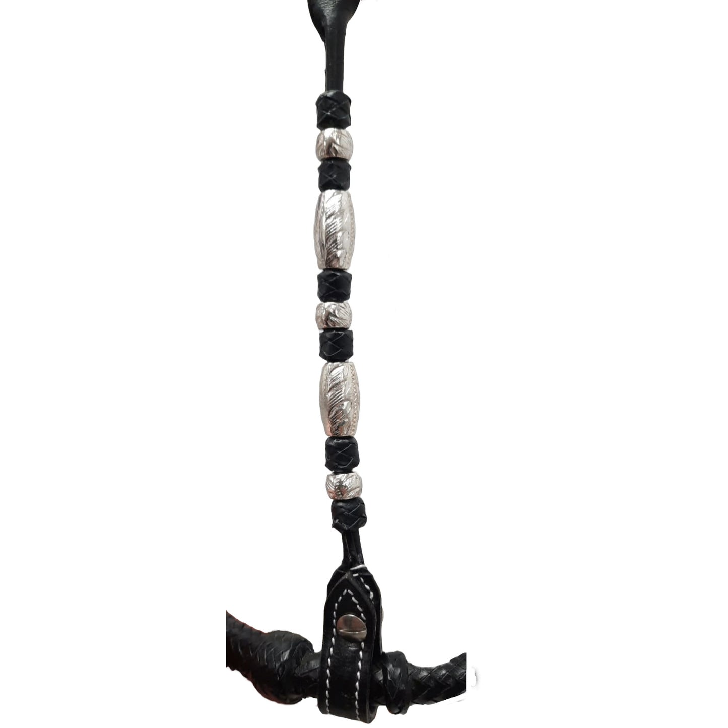 Tahoe 3/8" Bosal with Leather Hanger and Ferrules – Complete Equestrian Set with 23 Ft Quality Rope Mecate & Horsehair Tassel