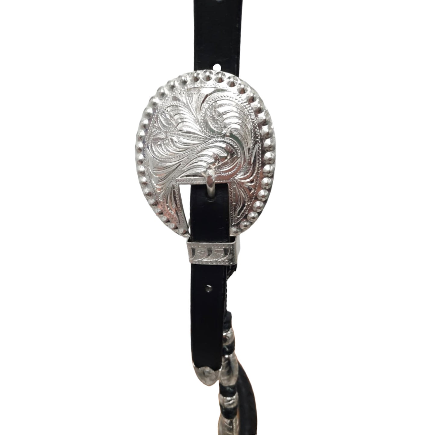 Tahoe 3/8" Bosal with Leather Hanger and Ferrules – Complete Equestrian Set with 23 Ft Quality Rope Mecate & Horsehair Tassel