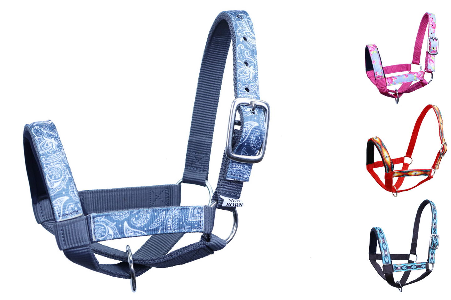 Nylon Overlay Sheep and Goat Halter with Padded Noseband