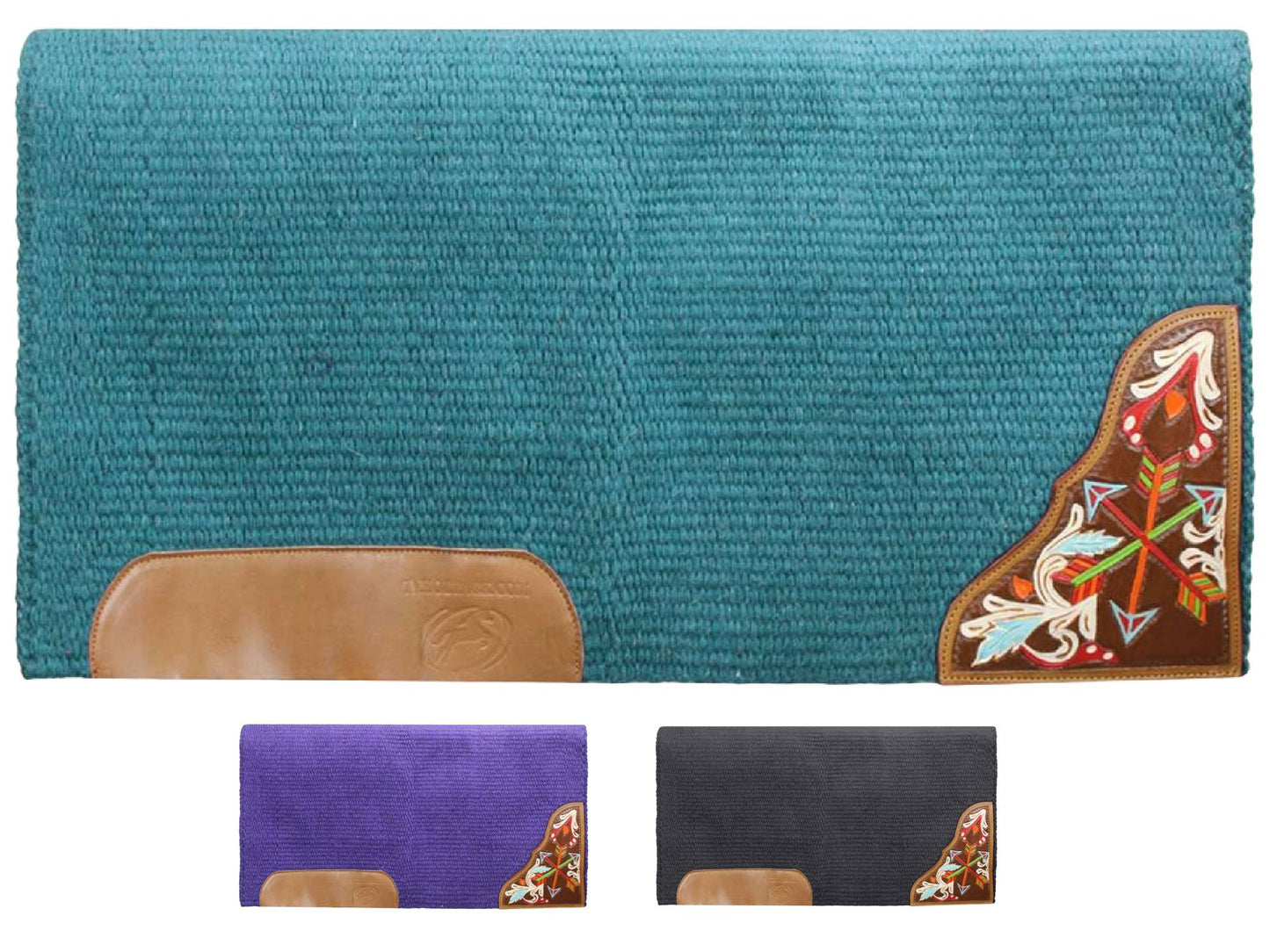 Tahoe Tack 34" x 36" Kaye Arrow Solid New Zealand Wool Western Saddle Blanket TQ