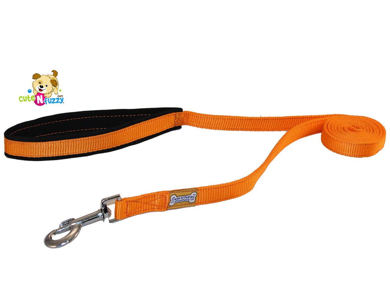 Comfort Walk Padded Dog Leash Closeout Orange