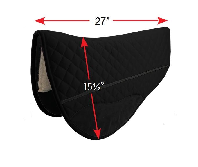 Tahoe Double Back Fleece Padded Wool Felt Contoured Western Barrel Saddle Pad