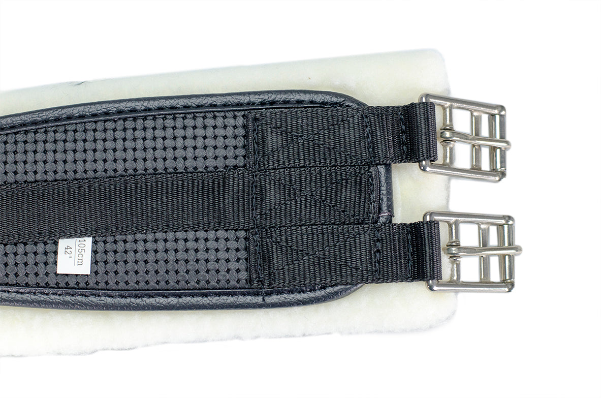Derby Professional Air Tech Breathable Elastic English Girth with Removable Fleece Padding Back View