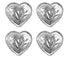 Brass Silver Heart Concho with Rope Edge - Lot of 4
