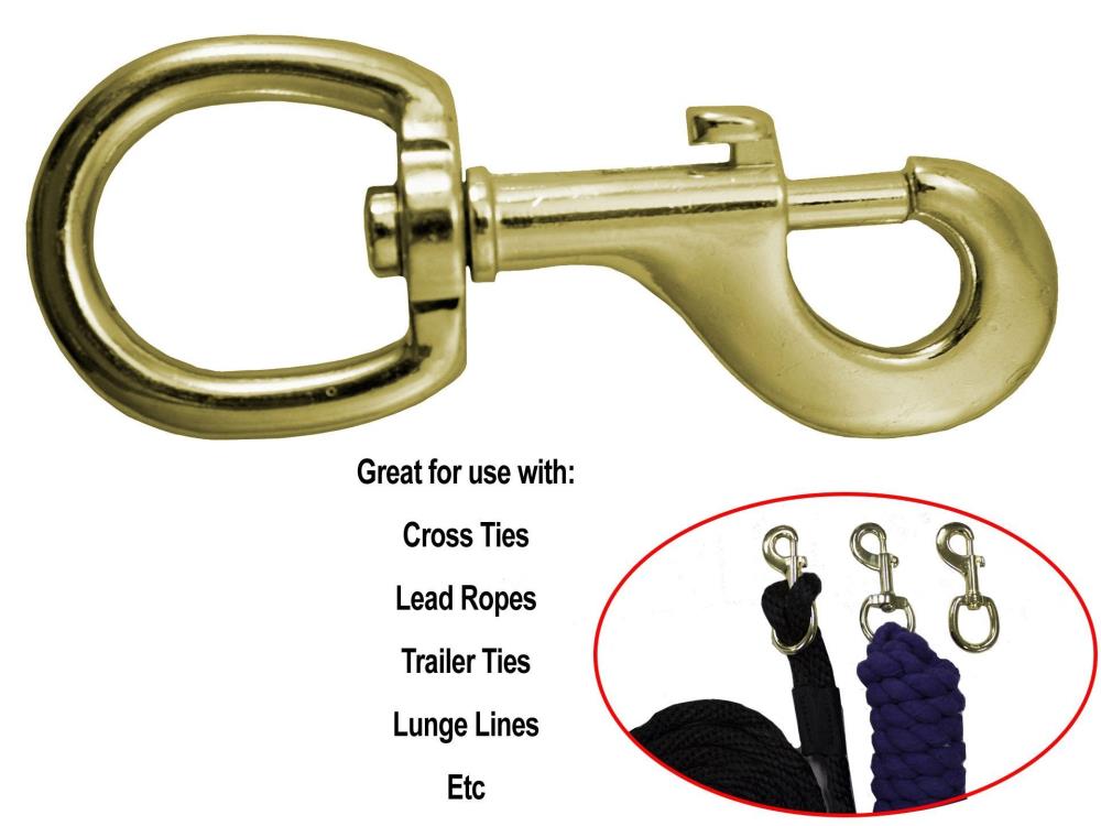 Derby Originals Premium Brass Round Eye Bolt Snaps - Use in the Barn, Pasture, Home, or Garage