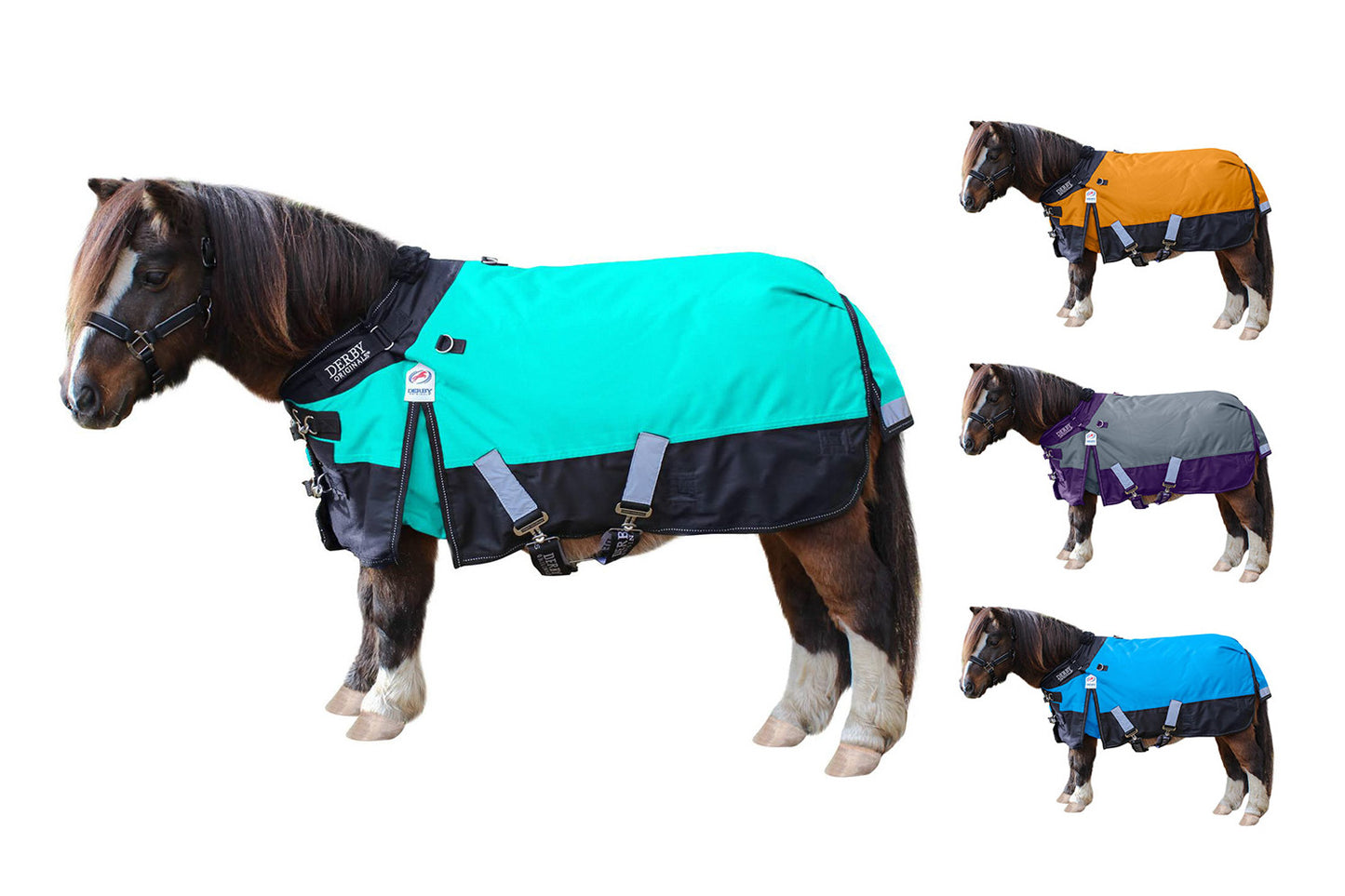 Derby Originals Nordic Tough 1200D Ripstop Waterproof Reflective Winter Mini Horse sky blue