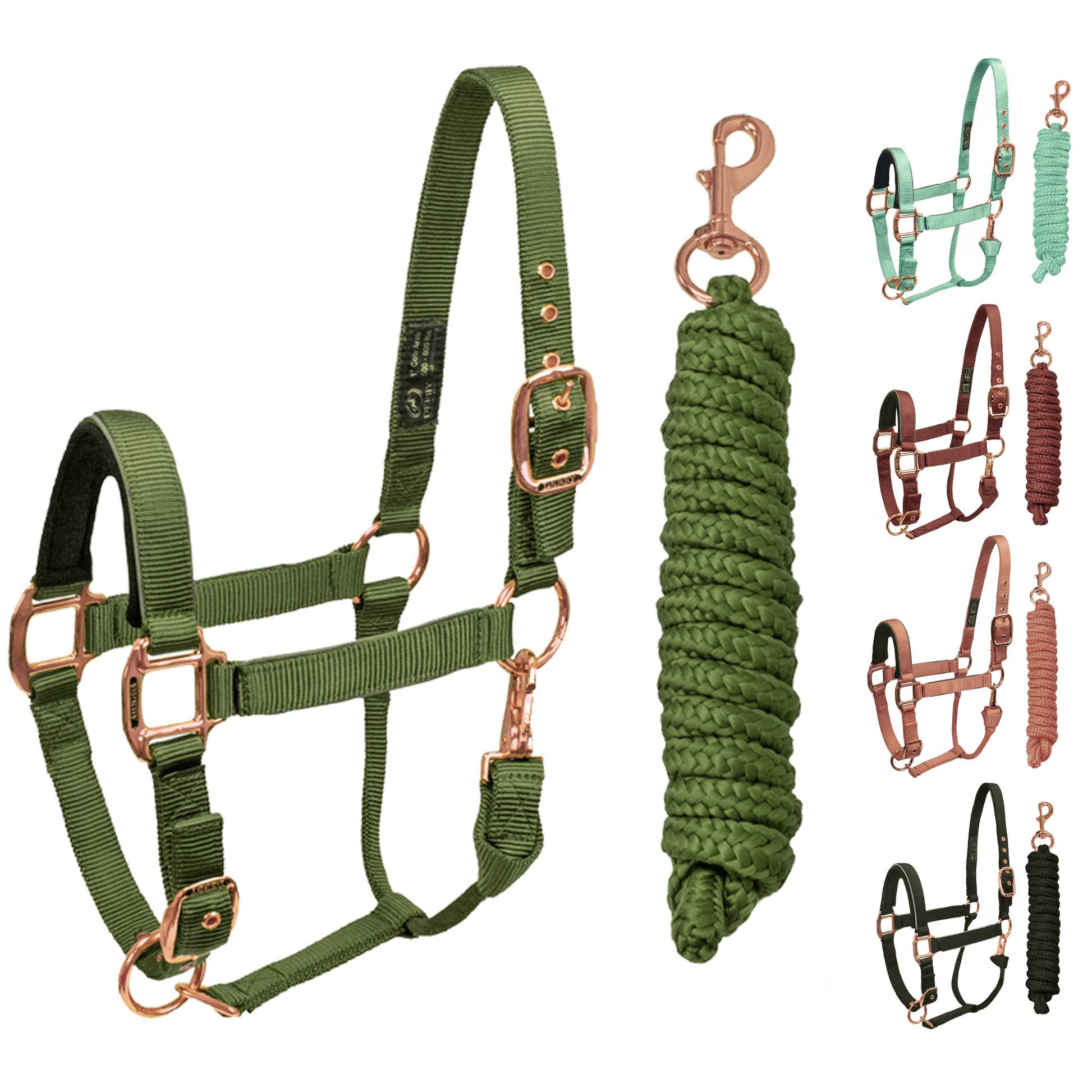 Derby Original Reflective Safety Stable Horse Halters Cactus Green