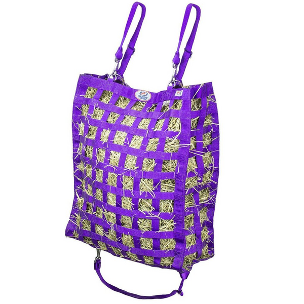 Purple four sided hay bag.