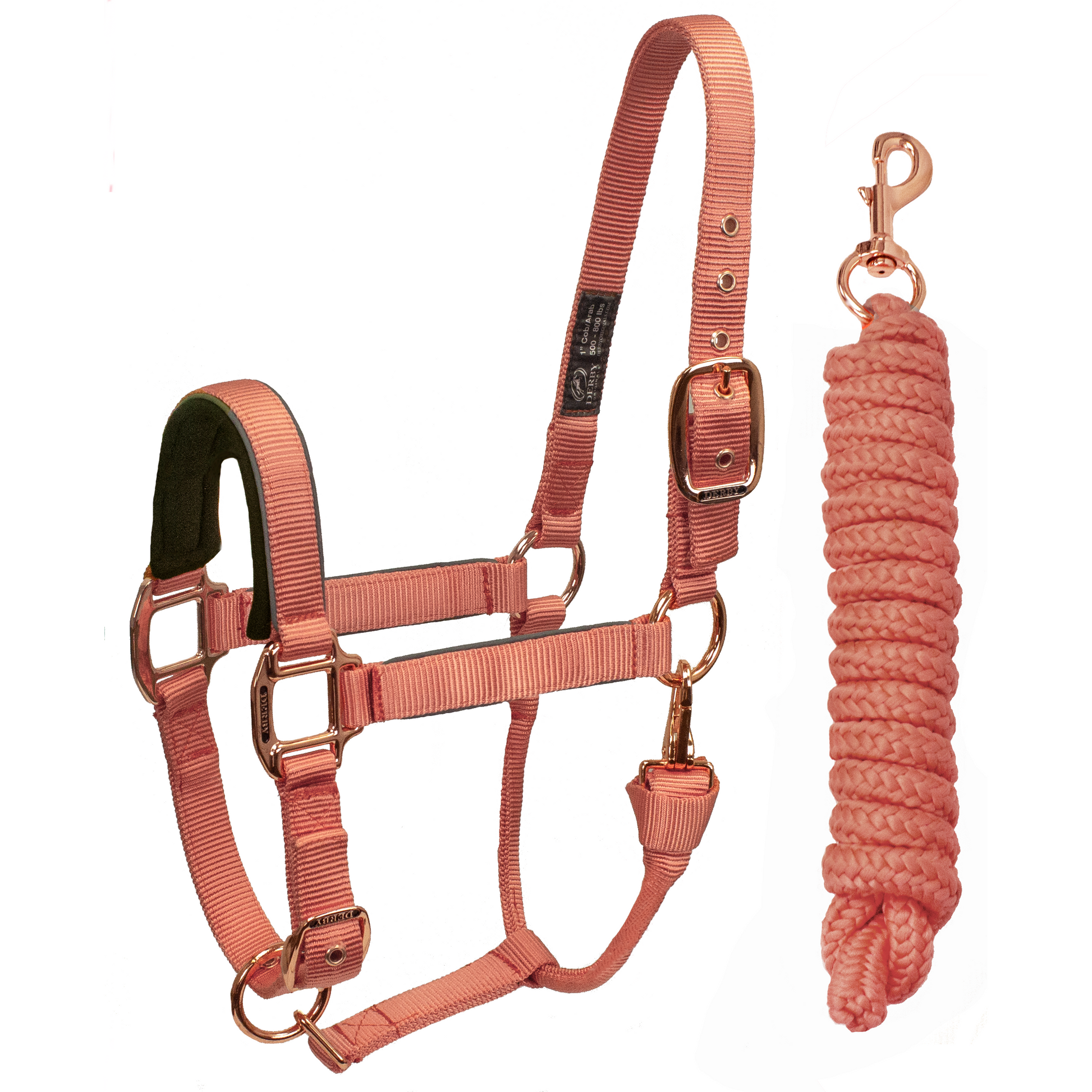 Derby Original Reflective Safety Stable Horse Halters Rose Gold Coral