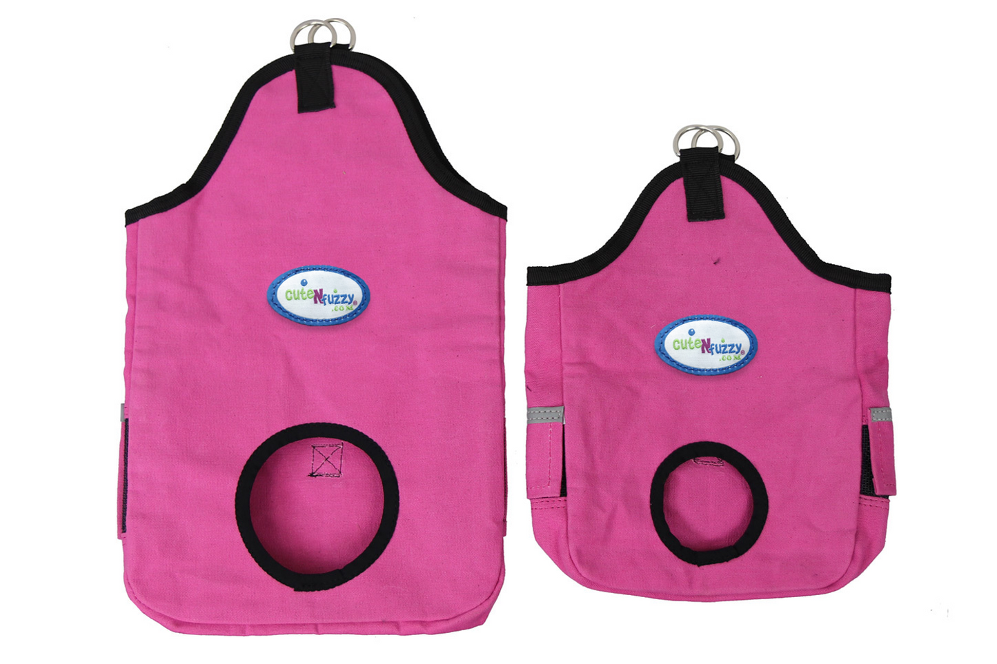 CuteNfuzzy Canvas Small Animal Hay Bag for Guinea Pigs and Rabbits with Mesh Ventilation Windows Front Empty Size Details