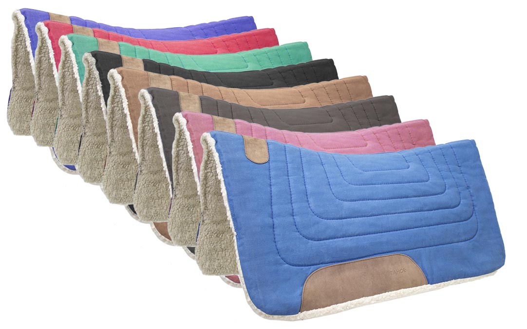 Tahoe Tack Contour Cut Canvas Saddle Pad 3 Layers Canvas Wool Felt and Fleece Comfort Full Horse Size 32" X 36" All colors