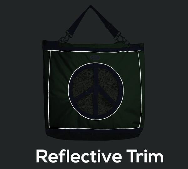 Derby Originals Top Load Peace Sign Hanging Horse Hay Bag Reflective trim
