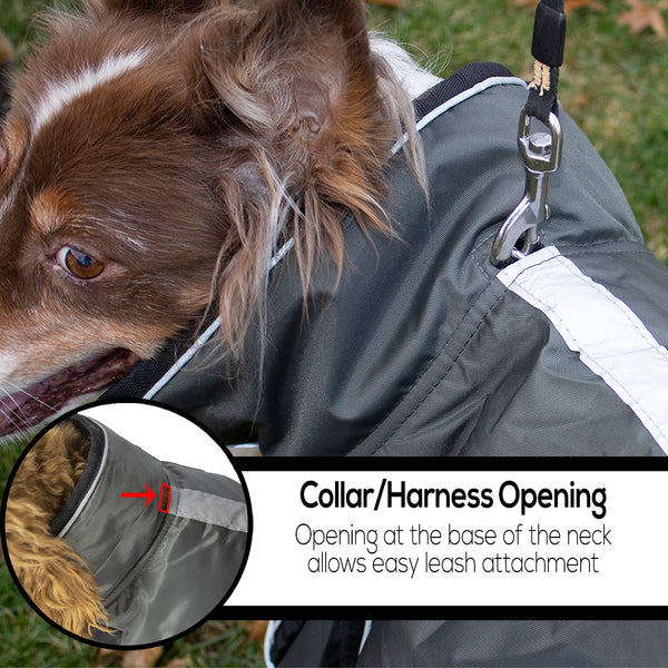 Derby Originals Heavyweight 220g Polyfil 420D Nylon Waterproof Reflective Winter Dog Parka With Harness Compatible Opening
