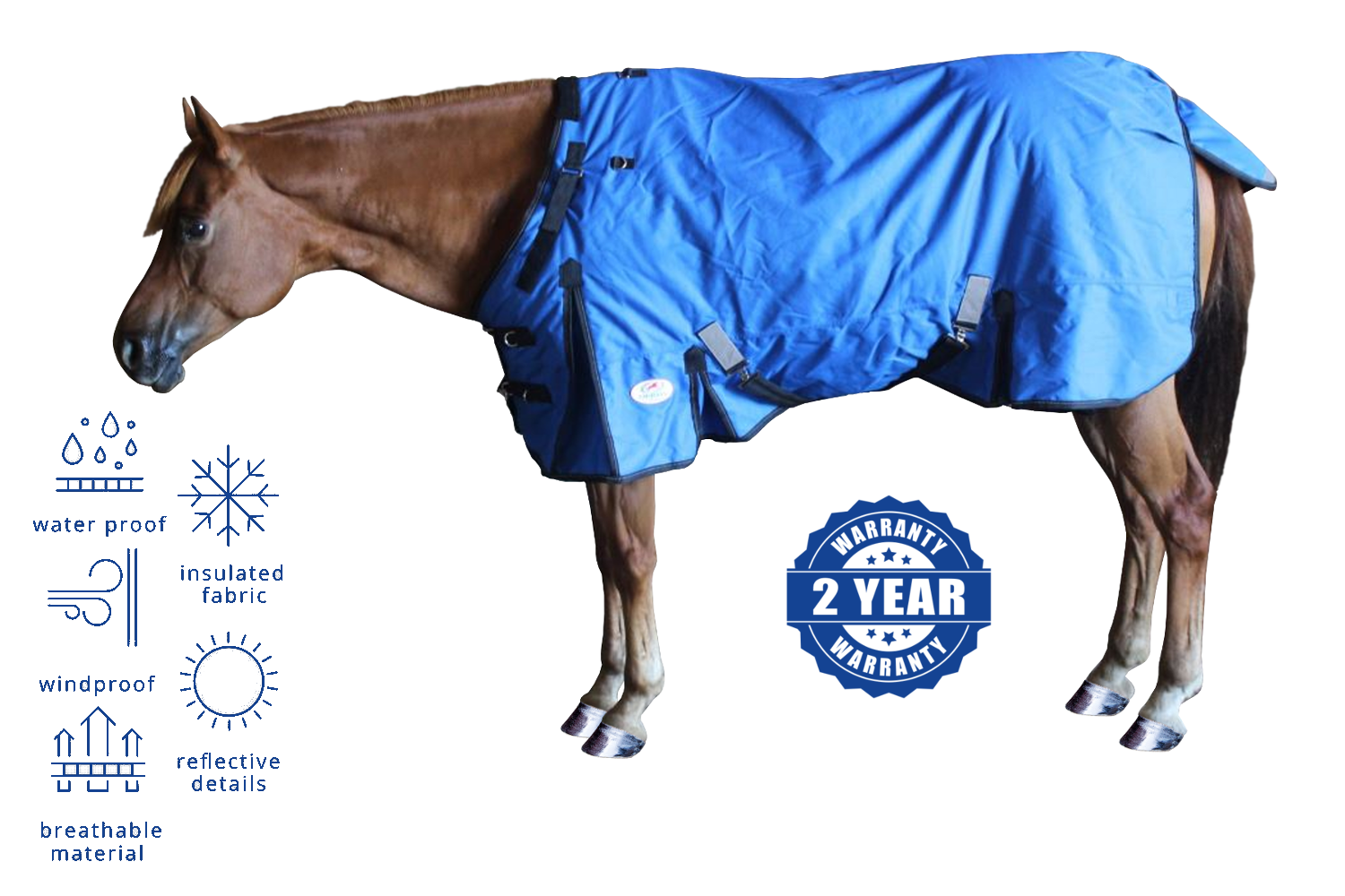 Derby Originals Nordic Tough 1200D Ripstop Waterproof Reflective Winter Horse Turnout Blanket details