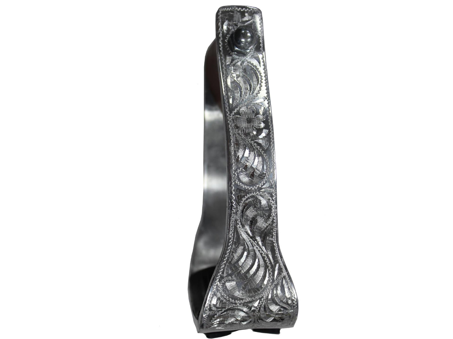 Tahoe Tack Angled Engraved Knee Relief Western Show Stirrups Aluminum