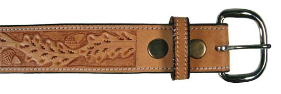 USA Leather Acorn Tooled Western Belt with Buckle