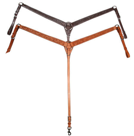 Tahoe Tack USA Leather Hand Tooled Leaf Tooled Western Breast Collar colors