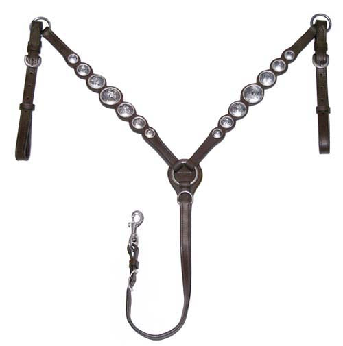 Hand-Engraved Silver Concho Western Show Breast Collar