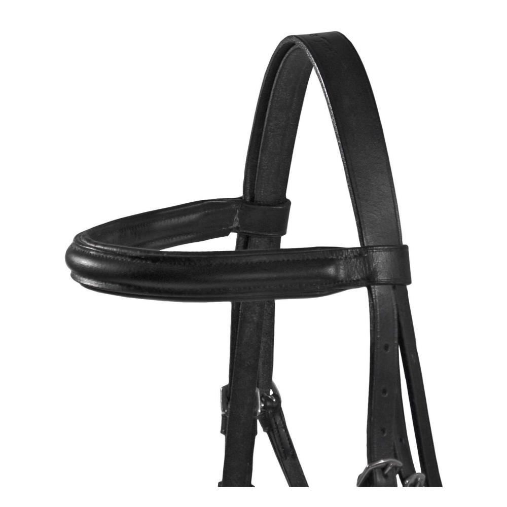 Tack German Dressage Leather English Crank Bridle with Rubber Grip Reins Brow