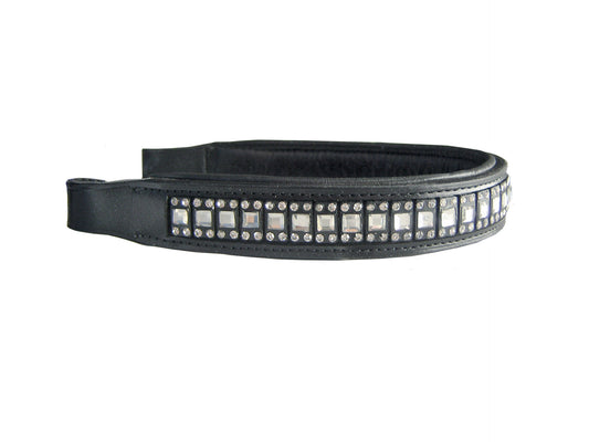 Paris Tack Padded Crystal Inlayed English Brow Band