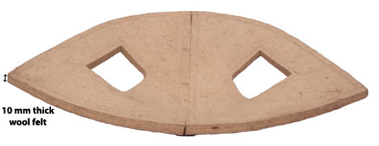 Horse Head Bumper Outer Vinyl with Wool Felt Lining Details