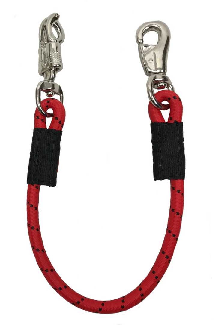 Bungee Trailer Tie with Bull and Panic Snap by Derby Originals Red Web