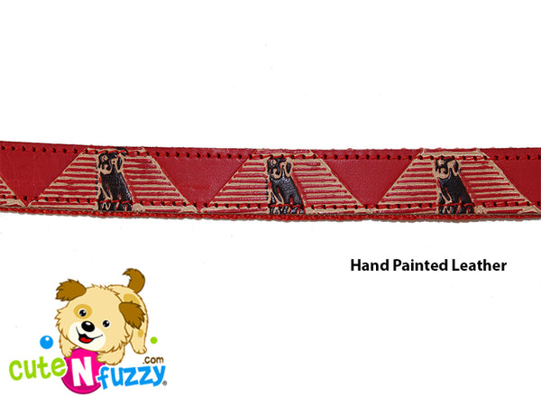 Hand Painted Leather Overlay Dog Collars by cuteNfuzzyÂ®