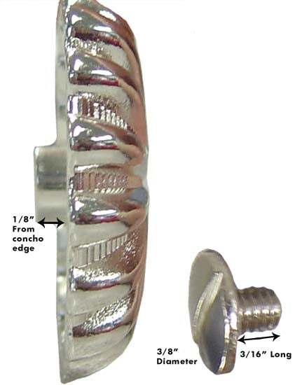 Shiny Silver Parachute Concho Shiny Side