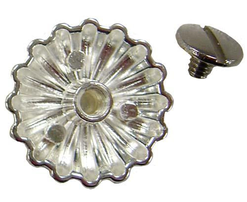 Shiny Silver Parachute Conchos with Screw Back  Side