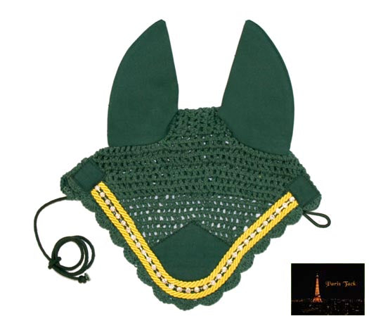 Horse Fly Veil Ear Bonnet with Crystals