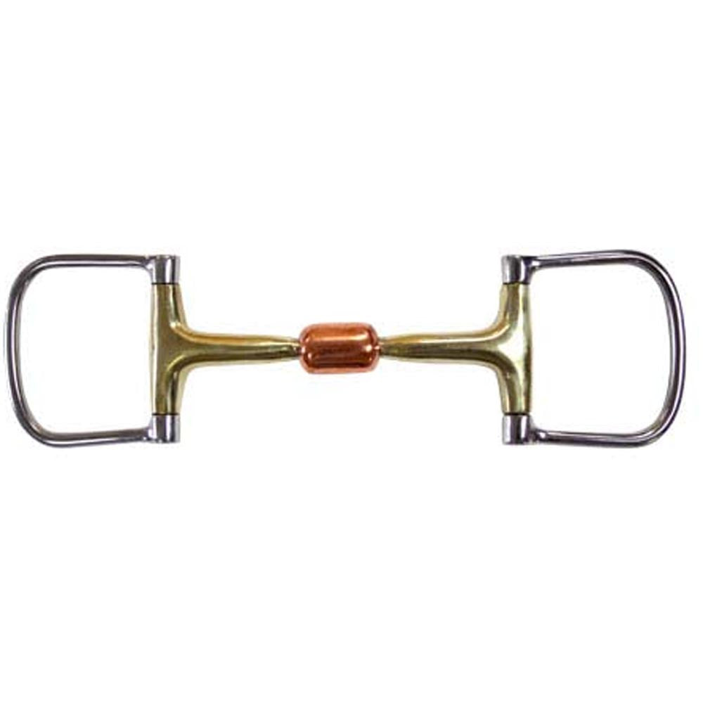 Derby Brass Mouth Dee Horse Bit With Copper Roller
