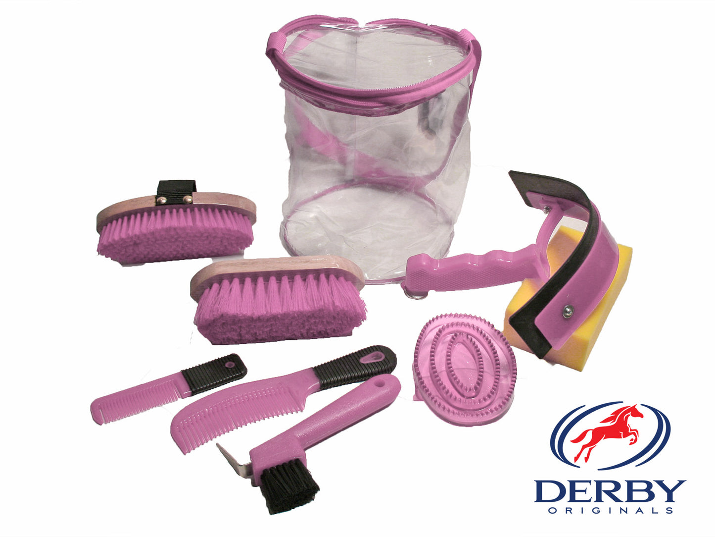 Derby Deluxe 9 Item Horse Grooming Kit Pink main