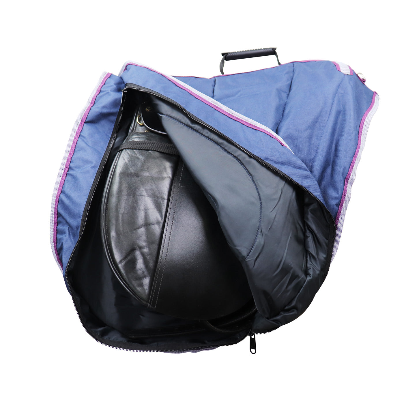 English Dressage Saddle Carry Bags 3 Layers Padded by Derby Navy Saddle