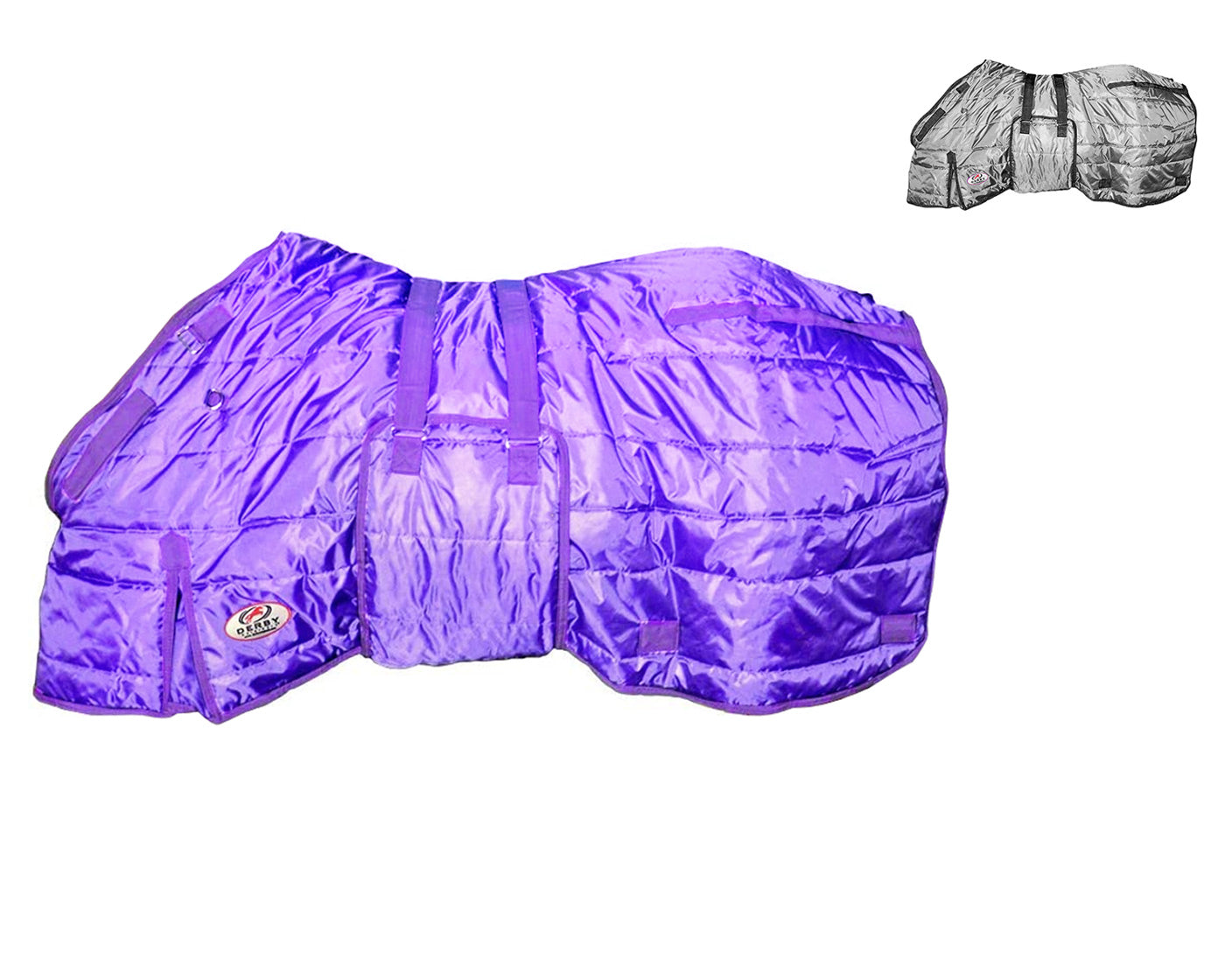 Derby Originals Wind Storm Closed Front Medium Weight Winter Horse Stable Blanket Purple Blanket Set