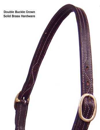 Elegance Series Triple Stitch Adjustable Leather Halter