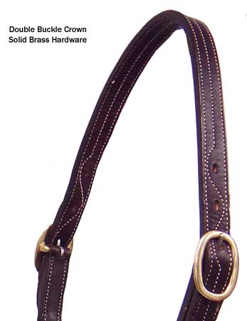 Derby Originals American Elegance Series Triple Stitch Adjustable Leather Halter - USA Leather