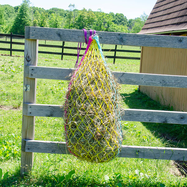 Derby Originals 42” Cotton Candy Slow Feed Hanging Hay Net for Horses