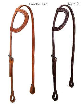 Tahoe Leaf Tooled Slip Ear Headstall  USA Leather